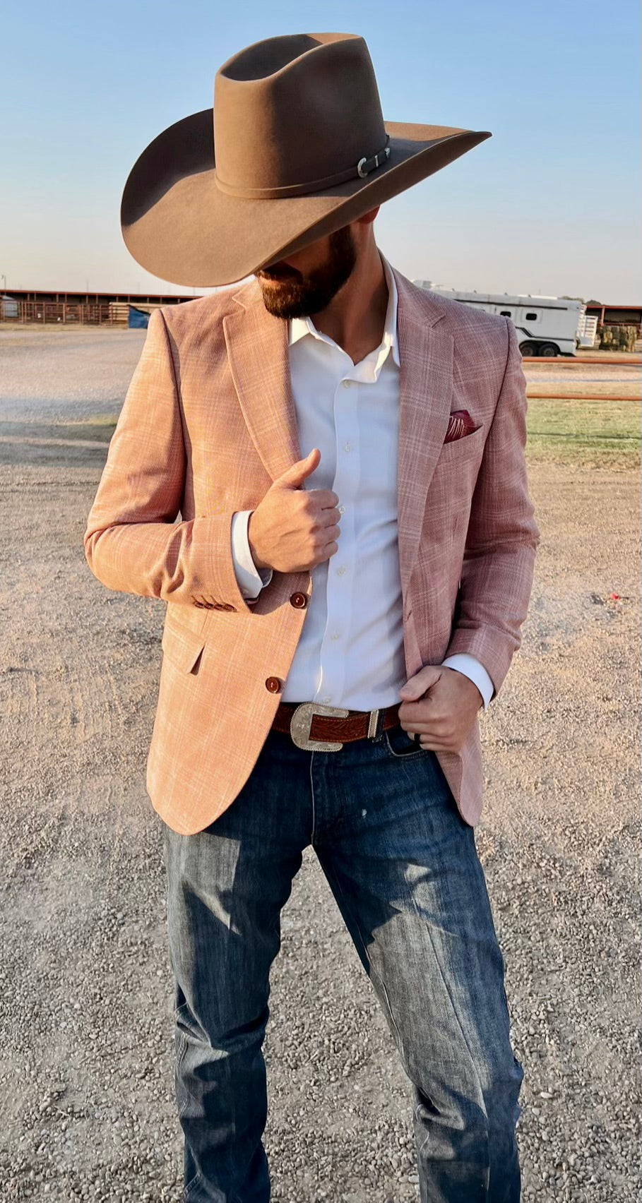 Salmon Pink Cowboy Sport Coat