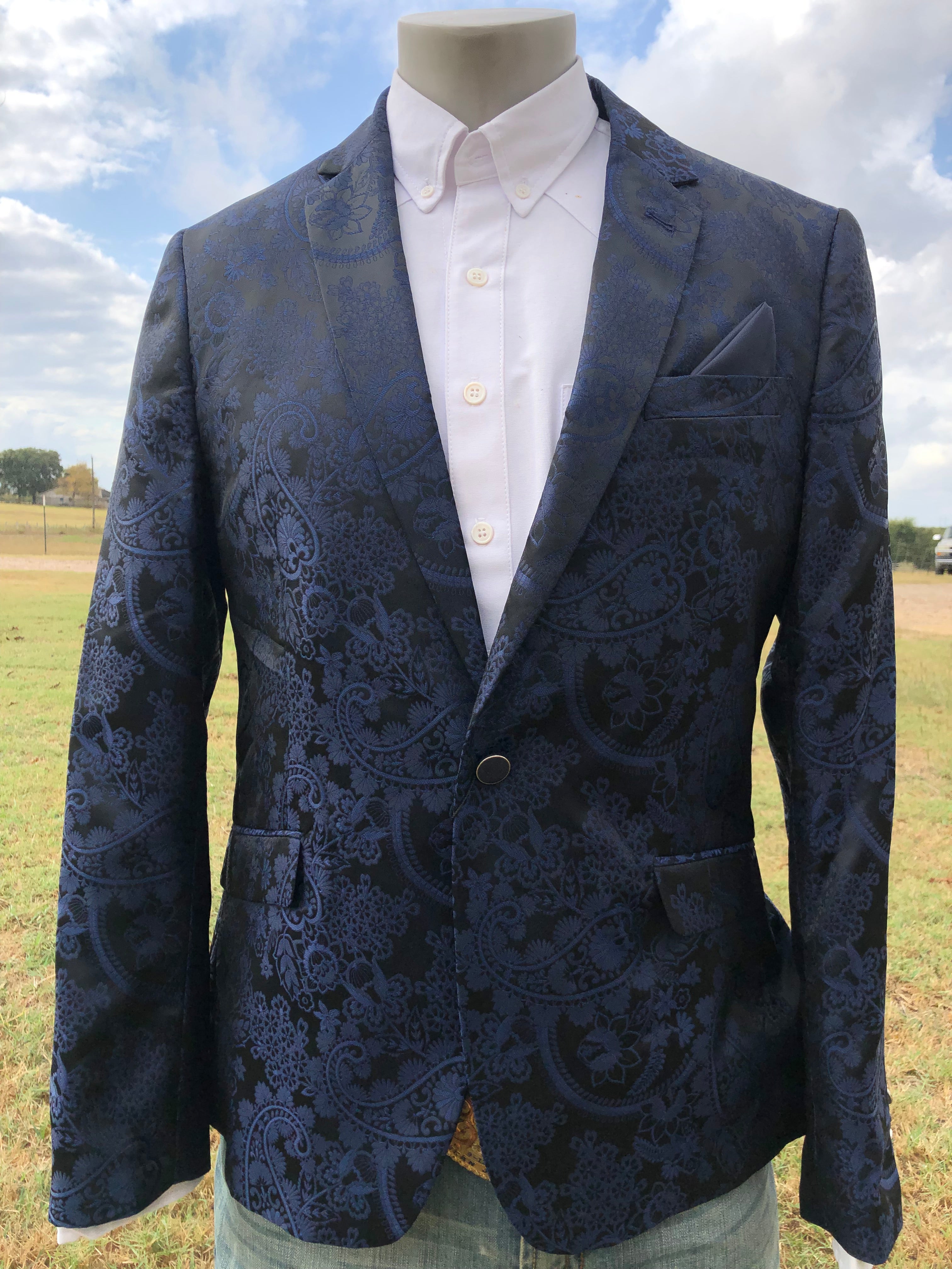 Royal Blue/Black Paisley Sport Coat