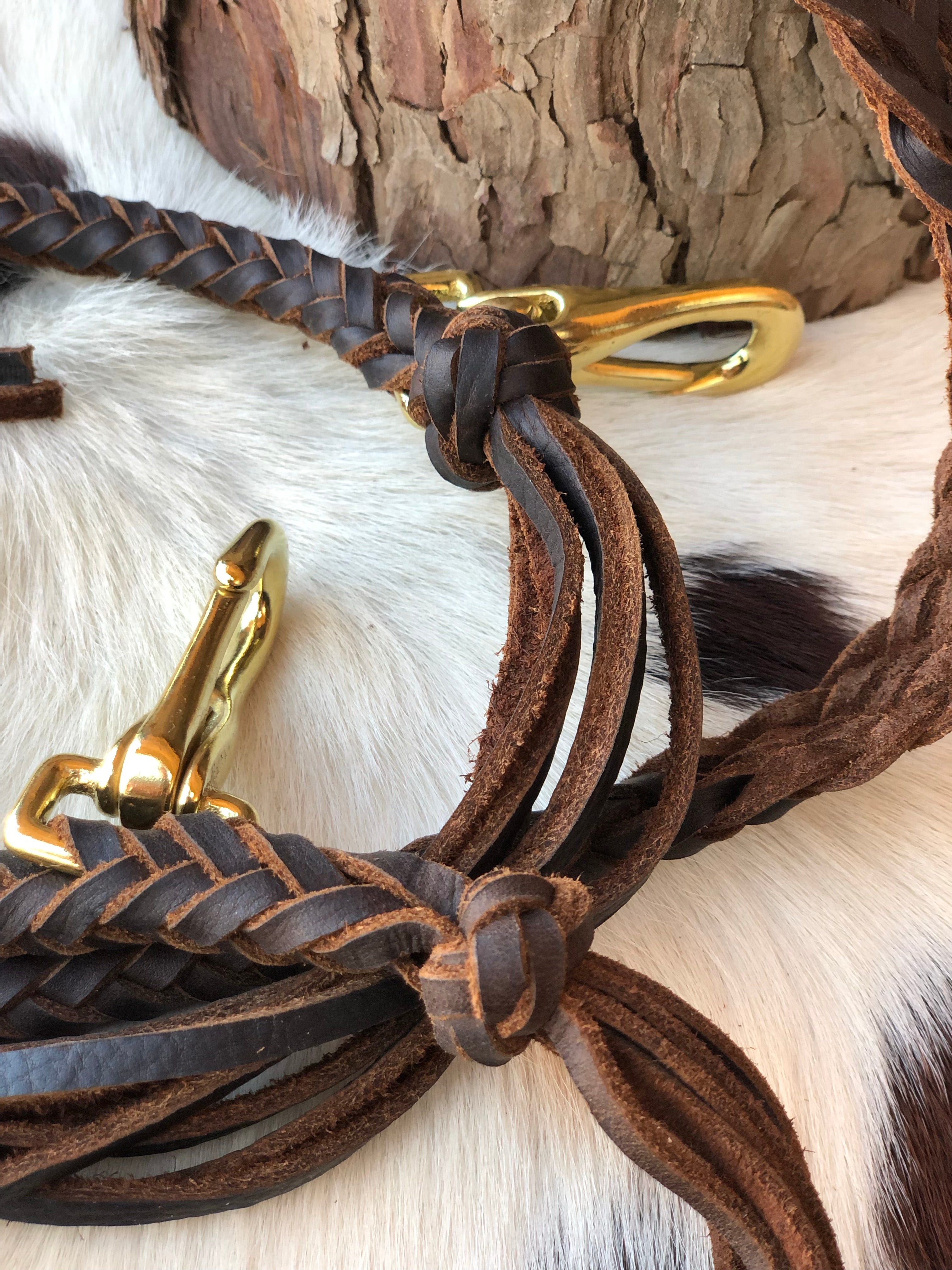 Braided Leather Drawstring Bag Strap Set(camel, dark brown, black) - Yarn-a